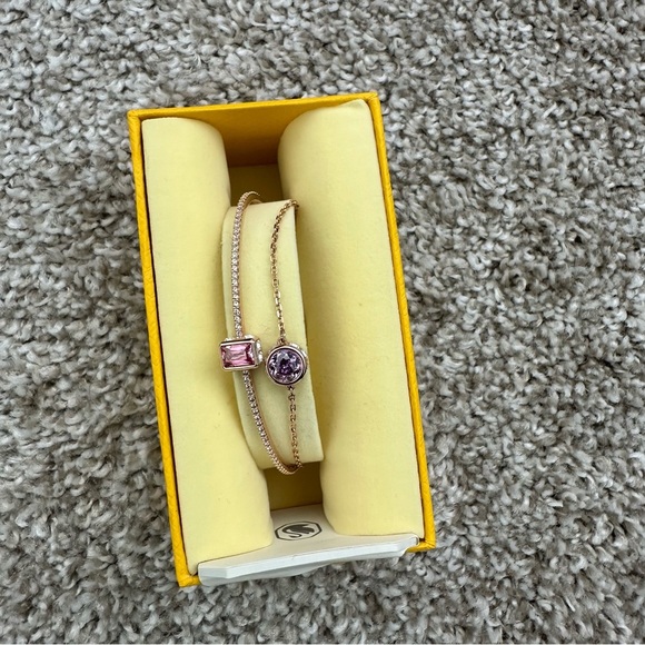 Swarovski Stilla Bangle Pink and Rose Gold Bracelet - Picture 1 of 10